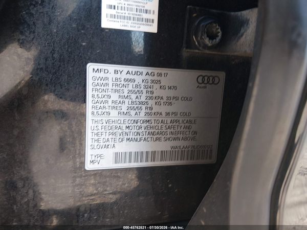 2018 AUDI Q7 3.0T PREMIUM