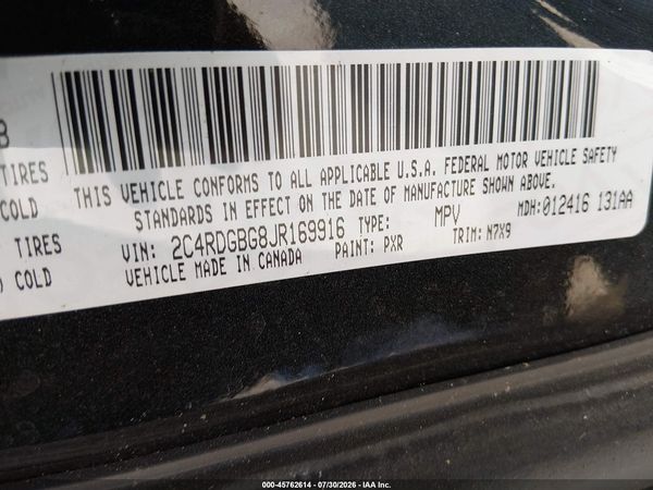 2018 DODGE GRAND CARAVAN SE PLUS