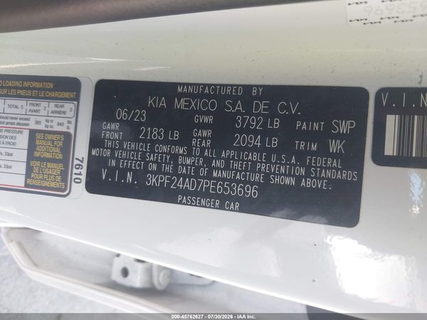 2023 KIA FORTE LXS