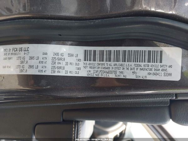 2017 JEEP CHEROKEE HIGH ALTITUDE