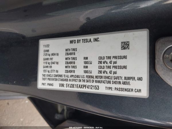 2023 TESLA MODEL 3 REAR-WHEEL DRIVE