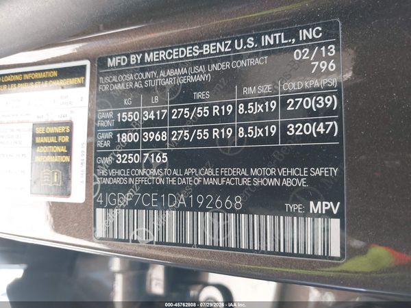2013 MERCEDES-BENZ GL 450 4MATIC