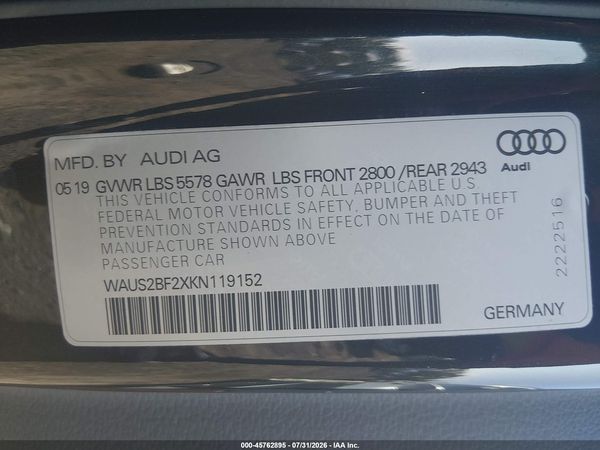 2019 AUDI A7 55 PREMIUM