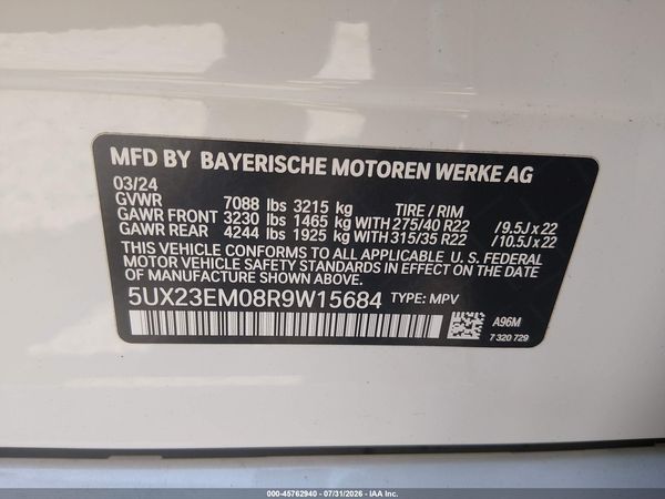 2024 BMW X7 XDRIVE40I