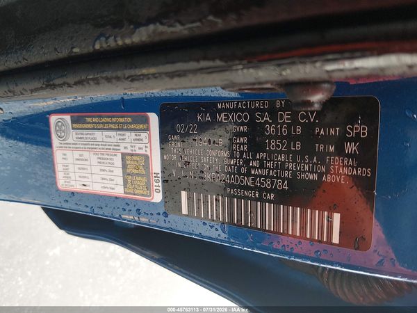2022 KIA RIO S