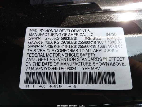 2026 HONDA PILOT EX-L