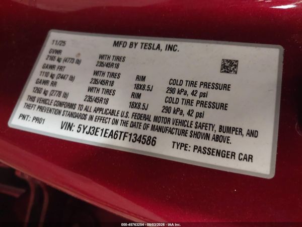 2026 TESLA MODEL 3