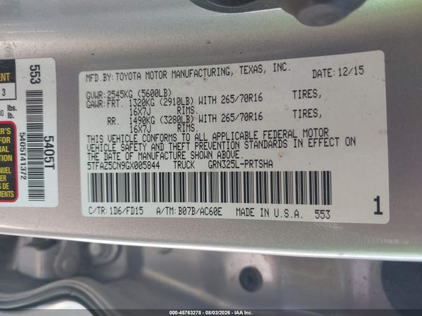 2016 TOYOTA TACOMA TRD OFF ROAD