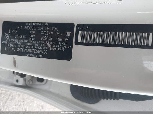 2023 KIA FORTE LXS