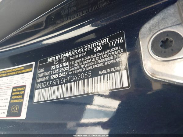 2017 MERCEDES-BENZ E 400 E400
