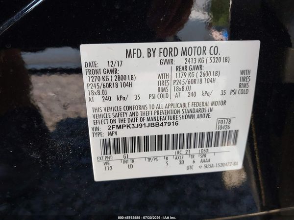 2018 FORD EDGE SEL
