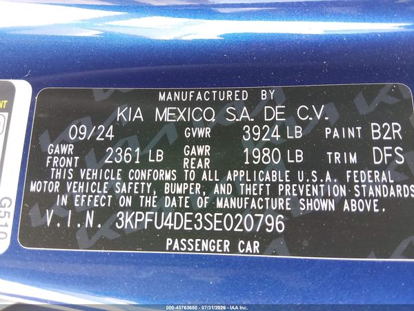 2025 KIA K4 EX