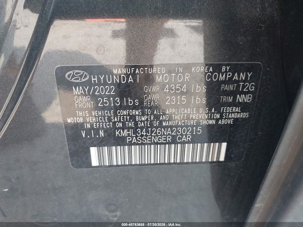 2022 HYUNDAI SONATA LIMITED
