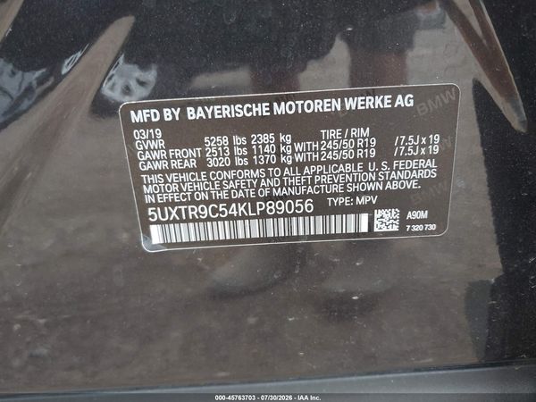 2019 BMW X3 XDRIVE30I