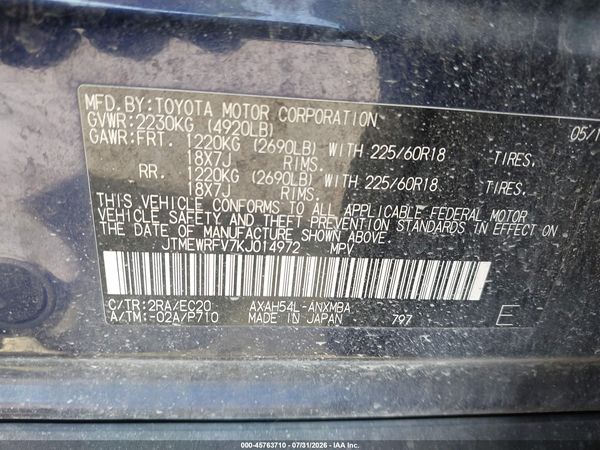 2019 TOYOTA RAV4 HYBRID XSE