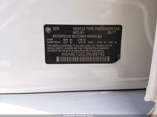 2018 BMW 320I SA
