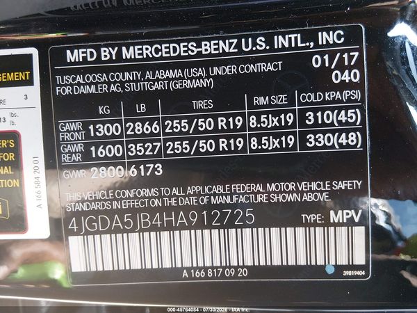 2017 MERCEDES-BENZ GLE 350 GLE350