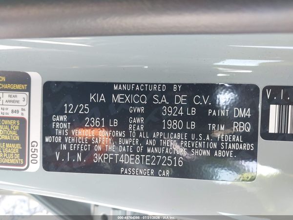 2026 KIA K4 LXS