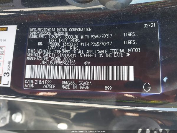 2021 TOYOTA 4RUNNER TRD PRO