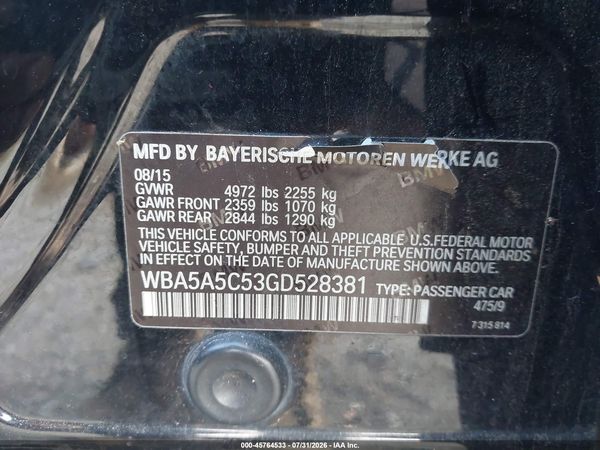 2016 BMW 528I