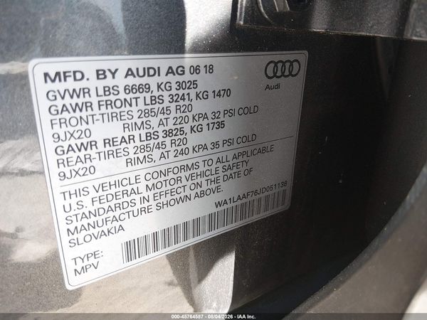 2018 AUDI Q7 3.0T PREMIUM