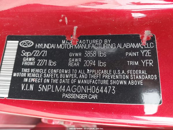 2022 HYUNDAI ELANTRA SEL
