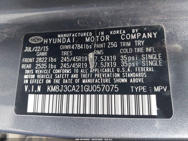 2016 HYUNDAI TUCSON LIMITED
