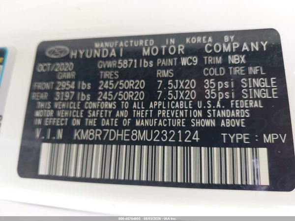 2021 HYUNDAI PALISADE CALLIGRAPHY