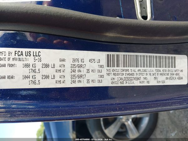 2016 JEEP COMPASS HIGH ALTITUDE EDITION