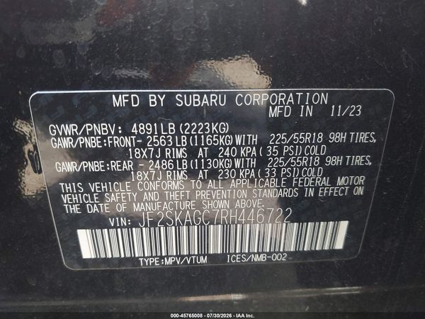 2024 SUBARU FORESTER SPORT — I9