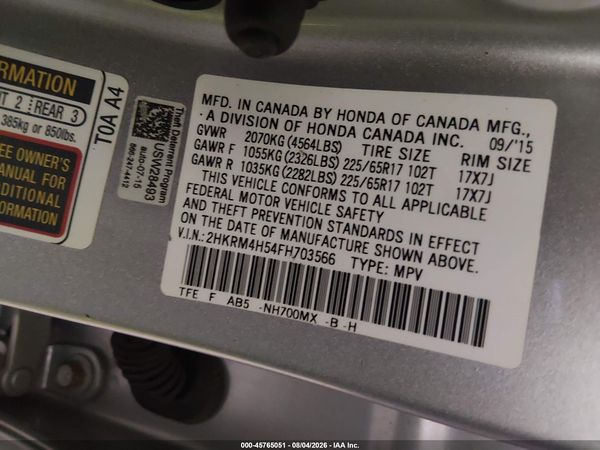 2015 HONDA CR-V EX