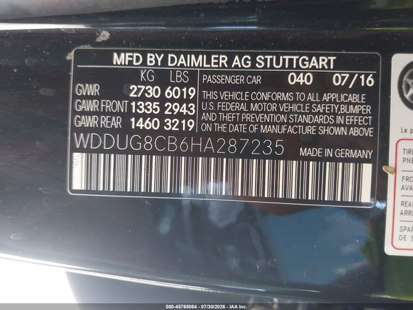 2017 MERCEDES-BENZ S 550 S550