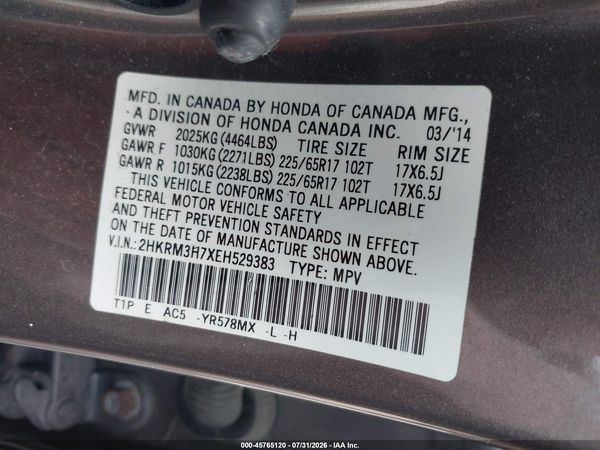 2014 HONDA CR-V EX-L