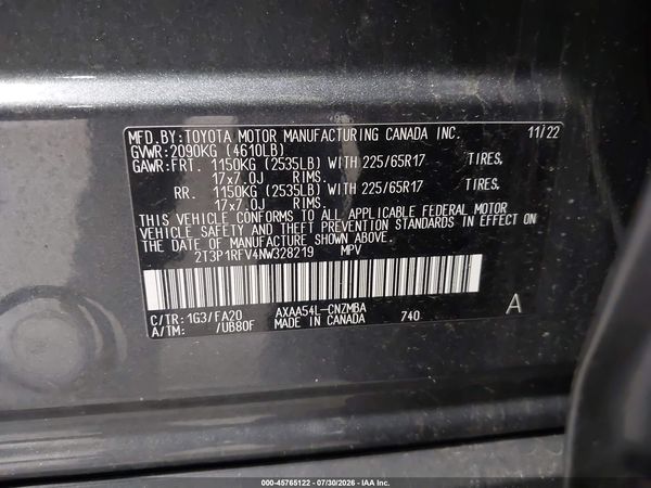 2022 TOYOTA RAV4 XLE