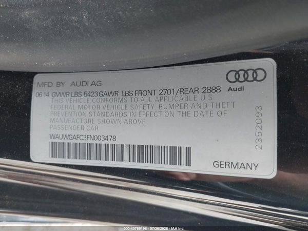 2015 AUDI A7 3.0T PREMIUM PLUS