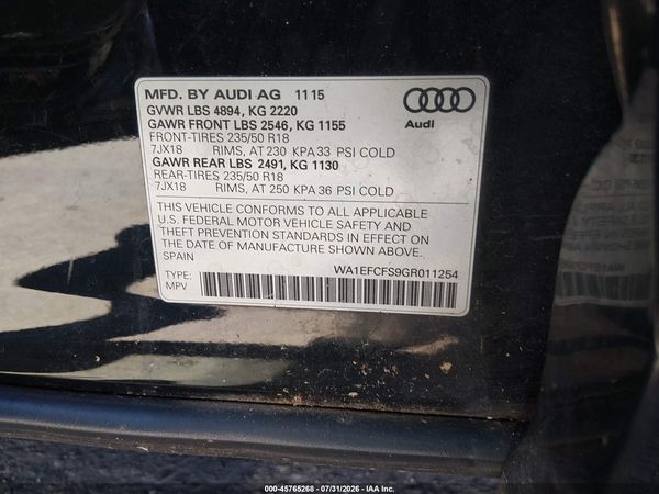 2016 AUDI Q3 2.0T PREMIUM PLUS
