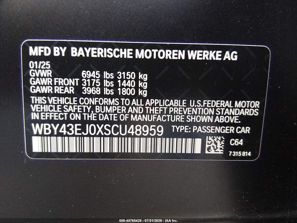 2025 BMW I7 EDRIVE50