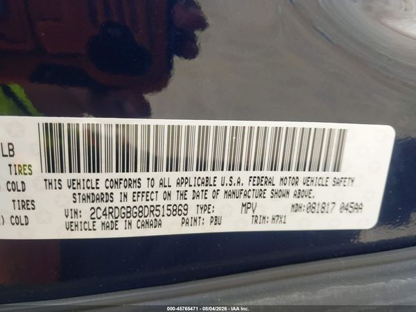2013 DODGE GRAND CARAVAN SE — I9