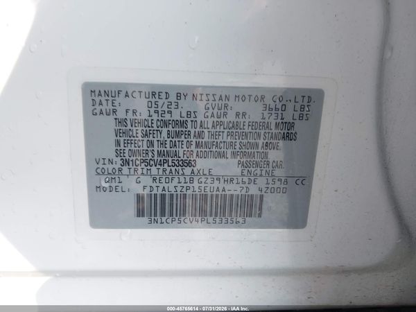 2023 NISSAN KICKS SV XTRONIC CVT — I9