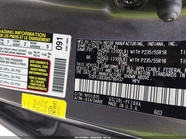 2017 TOYOTA SIENNA