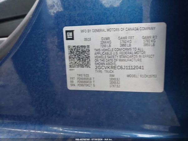 2018 CHEVROLET SILVERADO 1500 2LT — I9