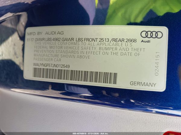 2018 AUDI A5 2.0T PREMIUM