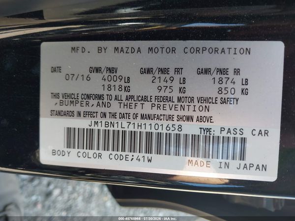 2017 MAZDA MAZDA3 TOURING