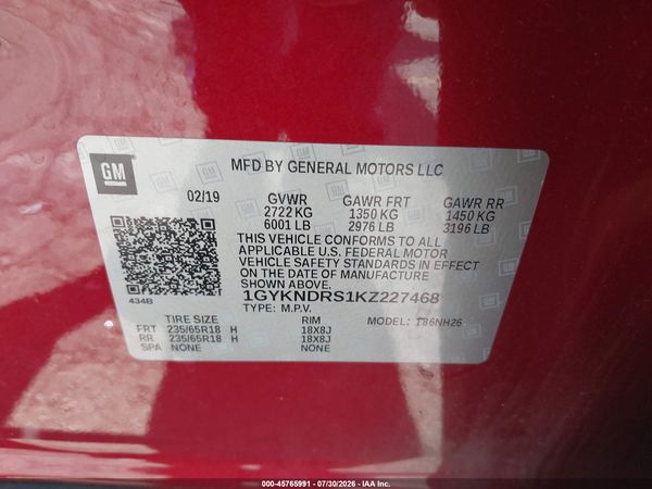 2019 CADILLAC XT5 LUXURY