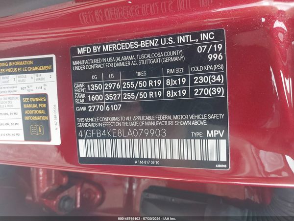 2020 MERCEDES-BENZ GLE 350 4MATIC