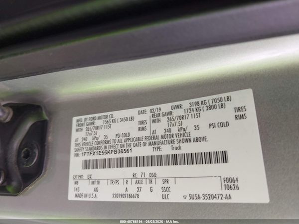 2019 FORD F-150 XL