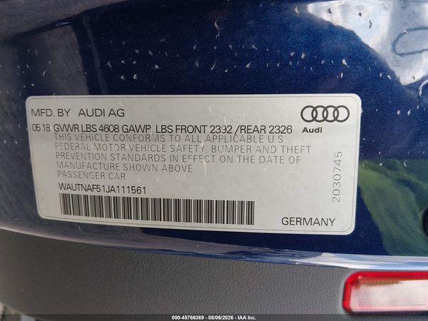 2018 AUDI A5 2.0T PREMIUM