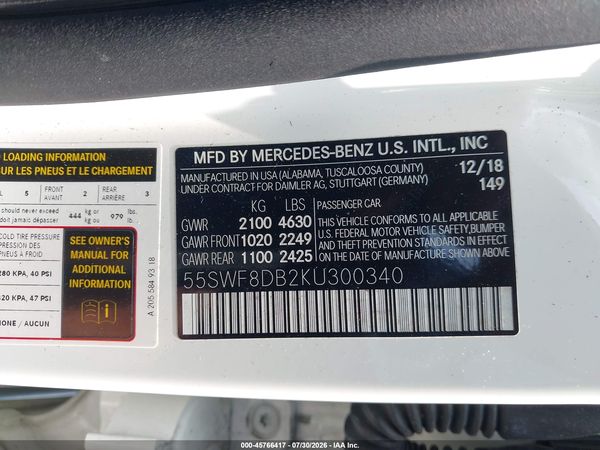 2019 MERCEDES-BENZ C 300 C300