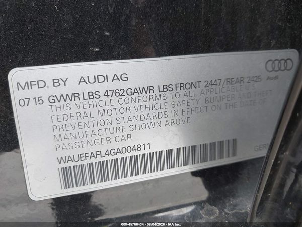 2016 AUDI A4 PREMIUM PLUS