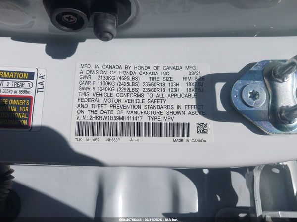2021 HONDA CR-V 2WD EX